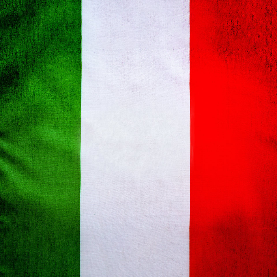 Closeup photo of a Italian flag
